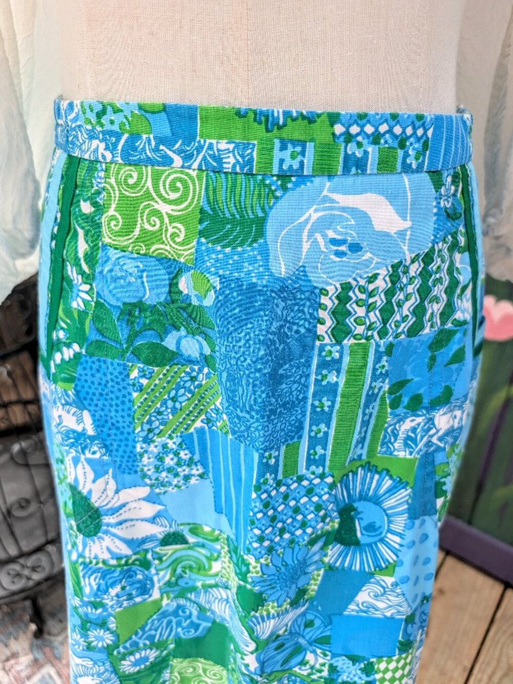 Vintage designer Lilly Pulitzer Mixed Print A-Line Skirt with Pockets